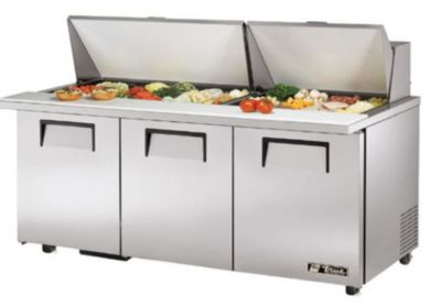 true - TSSU-72-30M-B-ST-ADA - Food Prep Table: ADA Compliant Mega-Top Solid Door Sandwich Salad Unit, Stainless, 115/1/60