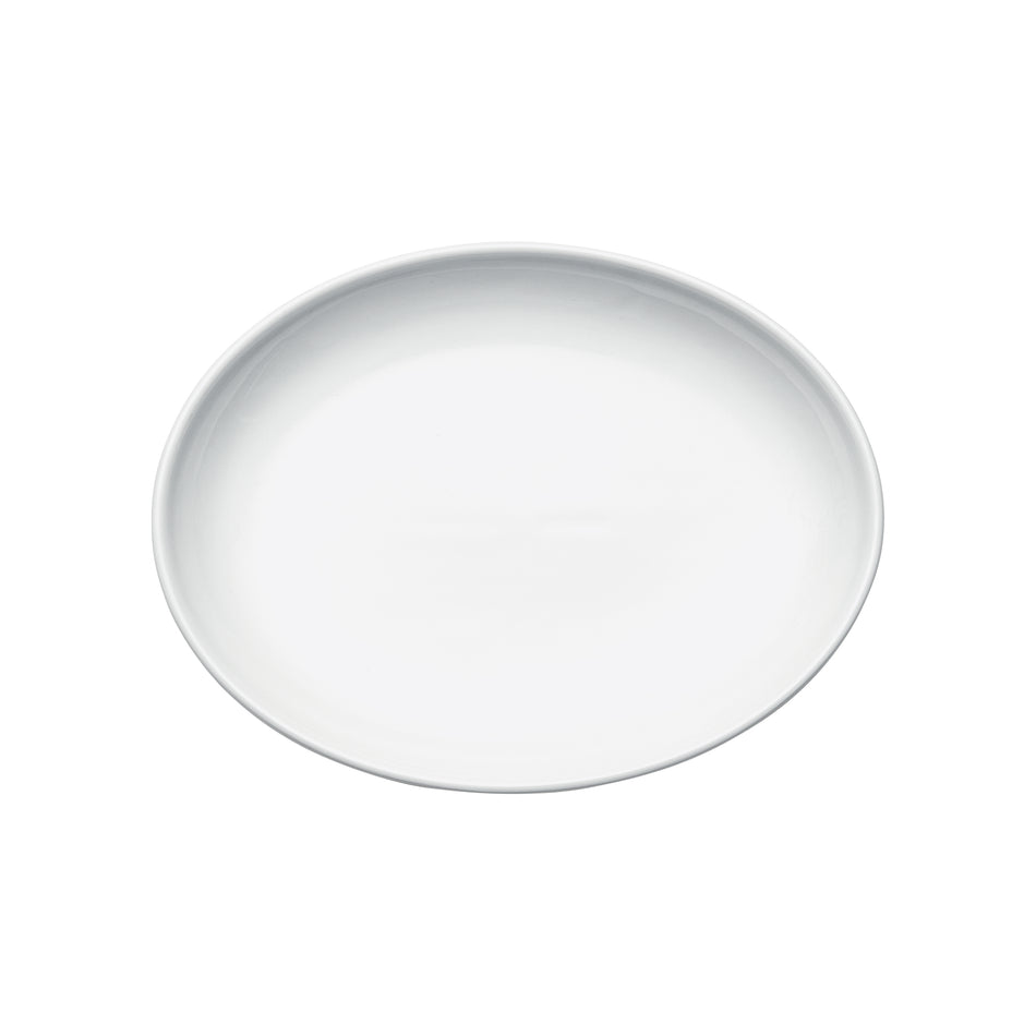 Winco OKP-95PL Brechia Coupe Oval Platter, 9-1/2"L, White Porcelain, 24 Pieces/Case