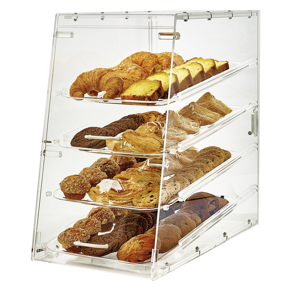 Winco ADC-4 14 Inch Clear Acrylic Countertop Display Case with 4 Trays