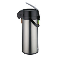 Winco 2.5 Liter Stainless Steel Airpot - Lever-Top with Glass Liner