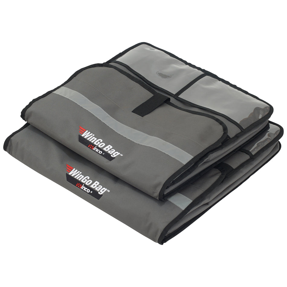 Winco BGPZ-1909 19 Inch Insulated Pizza Bag Gray with Heavy Duty Liner