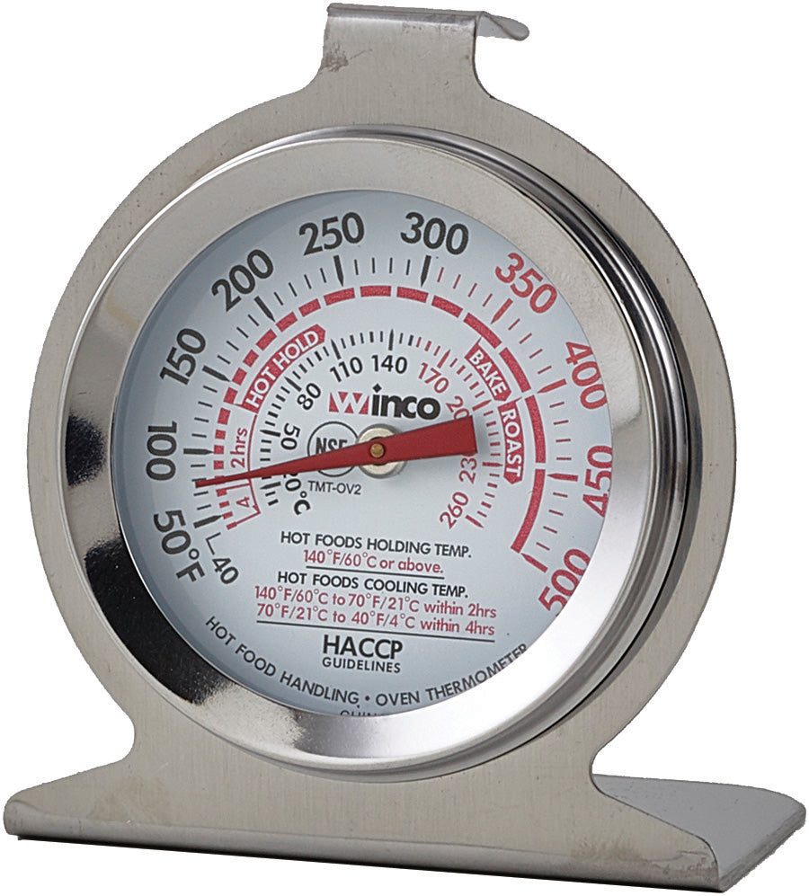Winco TMT-OV2 2 Inch Dial Oven Thermometer Temperature Range 40 to 500 F