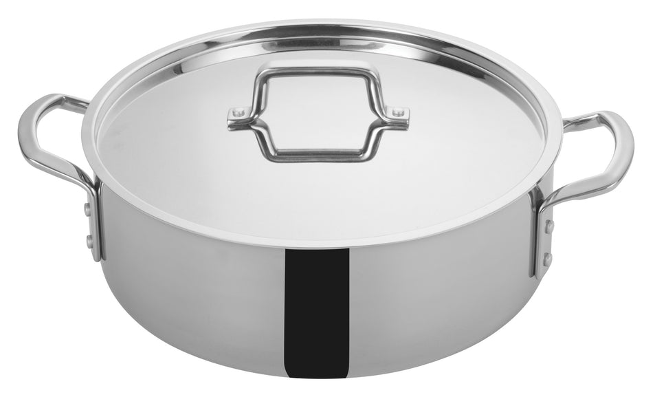 Winco TGBZ-12 12 Qt Tri-Gen Brazier with Cover Stainless Steel Aluminum Core
