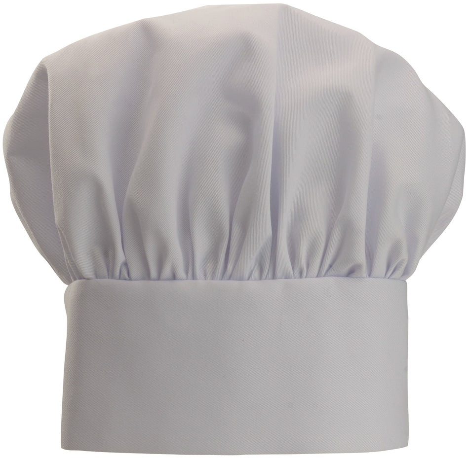 Winco CH-13WH Chef Hat Adjustable Velcro Closure White Poly-Cotton Blend
