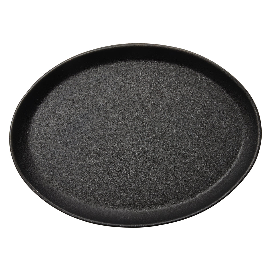 Winco CASG-10O 10 Inch Oval Cast Iron Serving Griddle Pre-seasoned