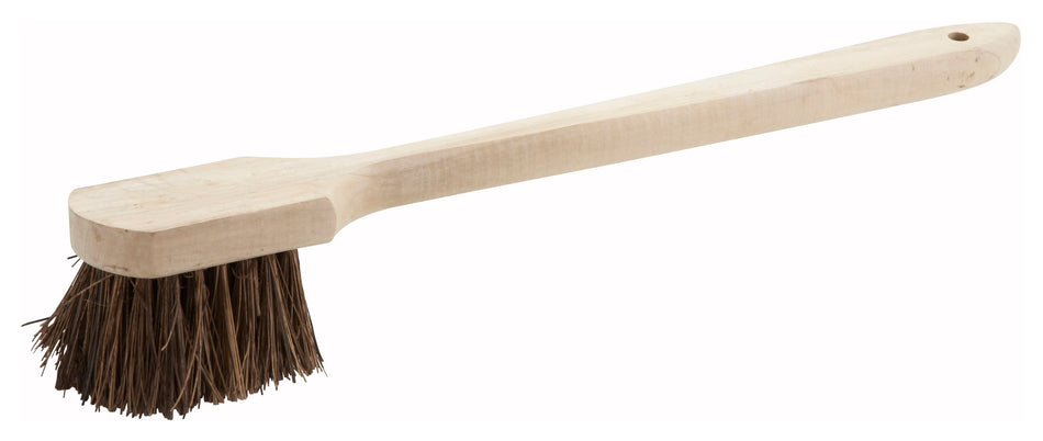 Winco BRP-20 20 Inch Pot Brush Wood Handle Coir Bristles Cleaning Tool