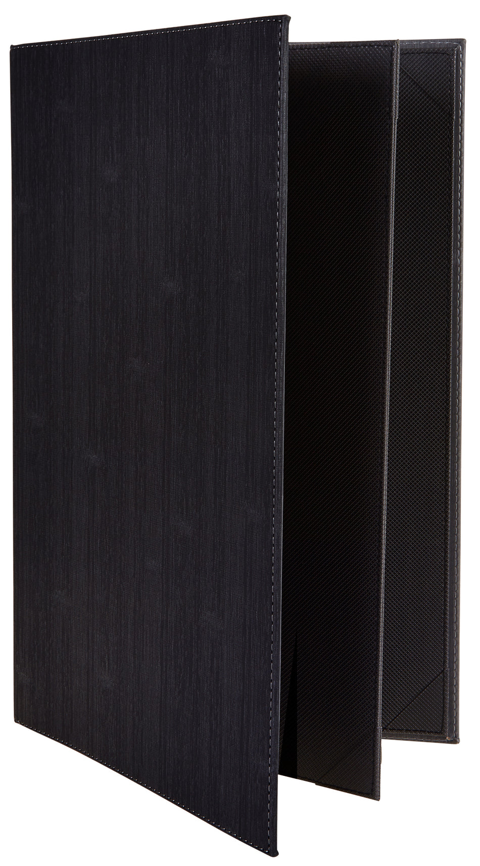 Winco LMF-814BK Legal Size Menu Cover Four View Leather-like Black