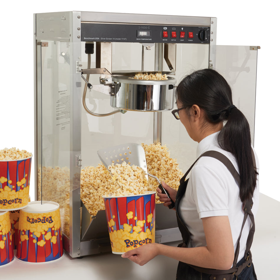 Winco 11147 14 Oz Electric Popcorn Popper Countertop Stainless Steel