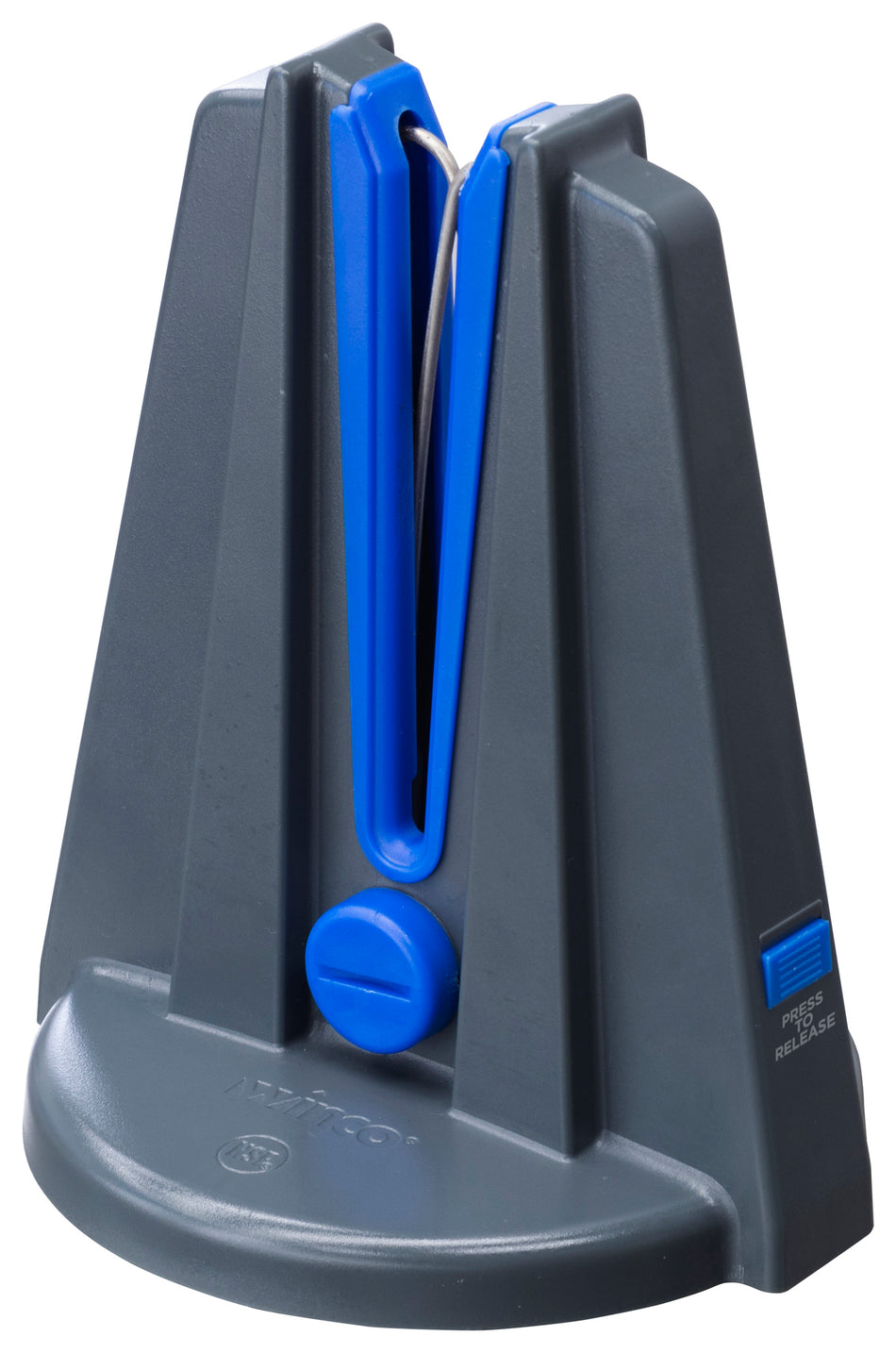 Winco KSP-6 6-3/4 Inch Width Hands-free Knife Sharpener with Diamond-coated Rod