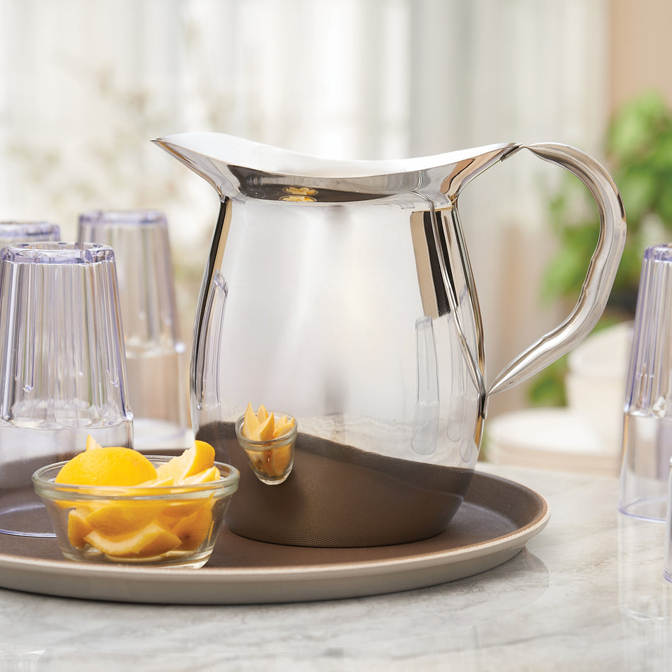 Winco WPB-3 3 Quart Bell Pitcher Heavy Weight Stainless Steel Mirror Finish