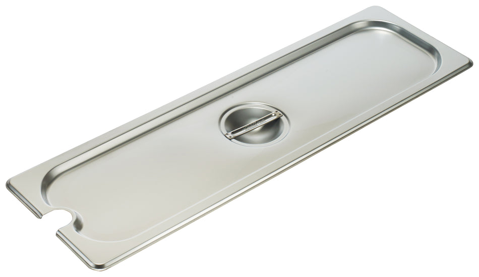 Winco SPJL-HCN 1/2 Size Long Notched Steam Table Pan Cover 25 Gauge Stainless Steel