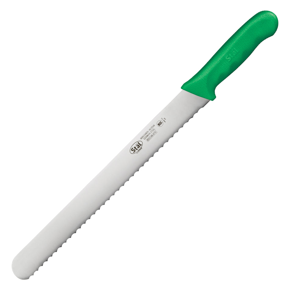 Winco KWP-121G 12 Inch Blade Green Polypropylene Handle Knife