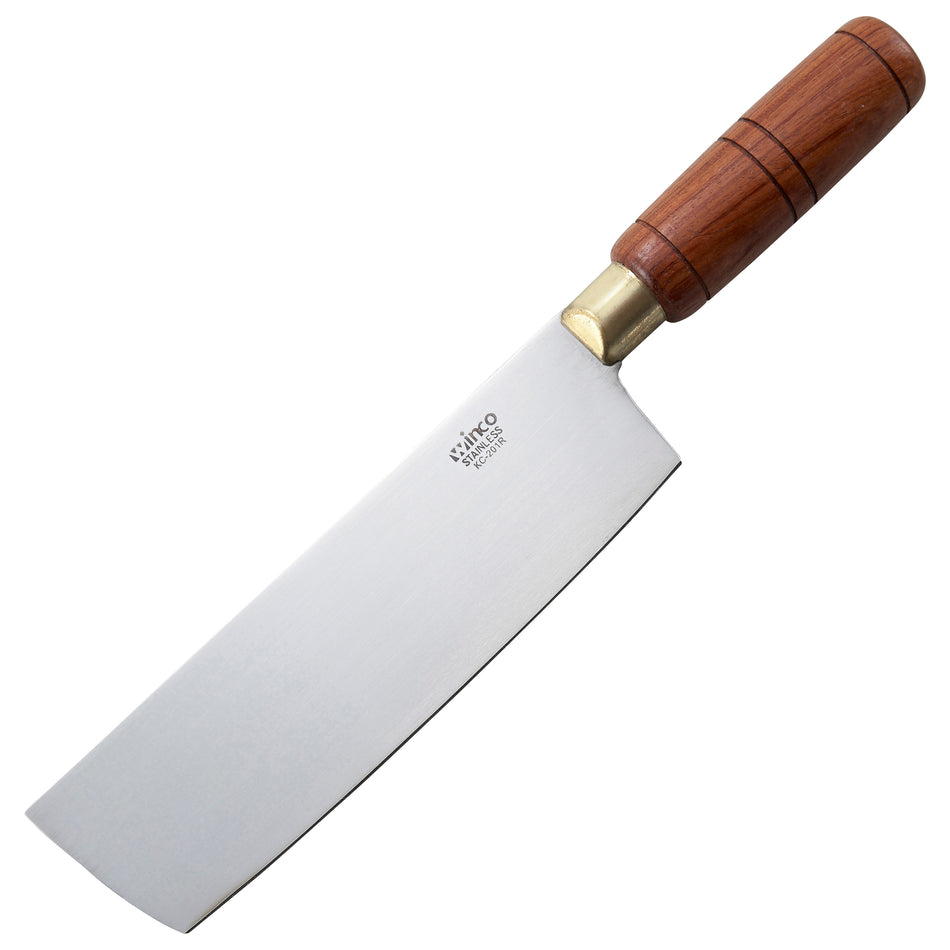Winco KC-201R 7 Inch Blade Wooden Handle Chinese Cleaver Knife