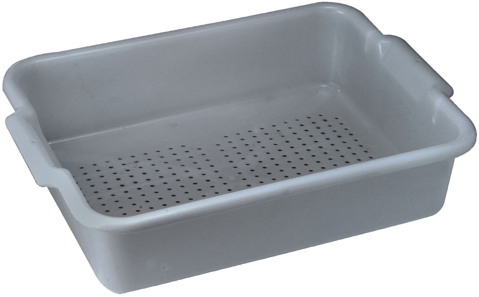 Winco PLP-5G Bus Box 21-1/4 Inch Length 15-3/8 Inch Gray Perforated Polypropylene