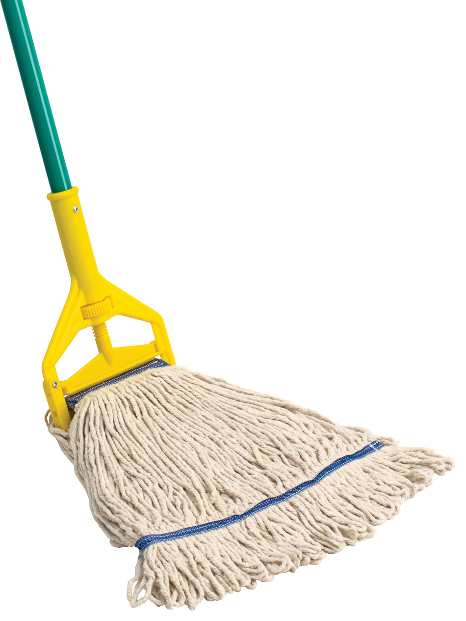 Winco MOP-24W 24 Oz. Wet Mop Head Loop End 4-Ply Poly Cotton White