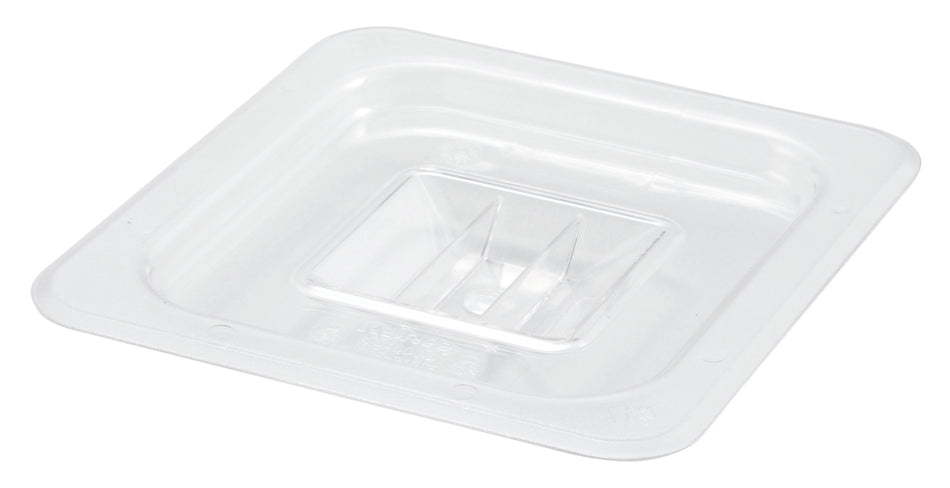 Winco SP7600S 1/6 Size Food Pan Cover with Handle Polycarbonate Clear