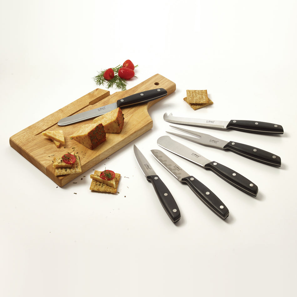 Winco KCS-6 Knife Set 6 Inch Blades with POM Handles Stainless Steel