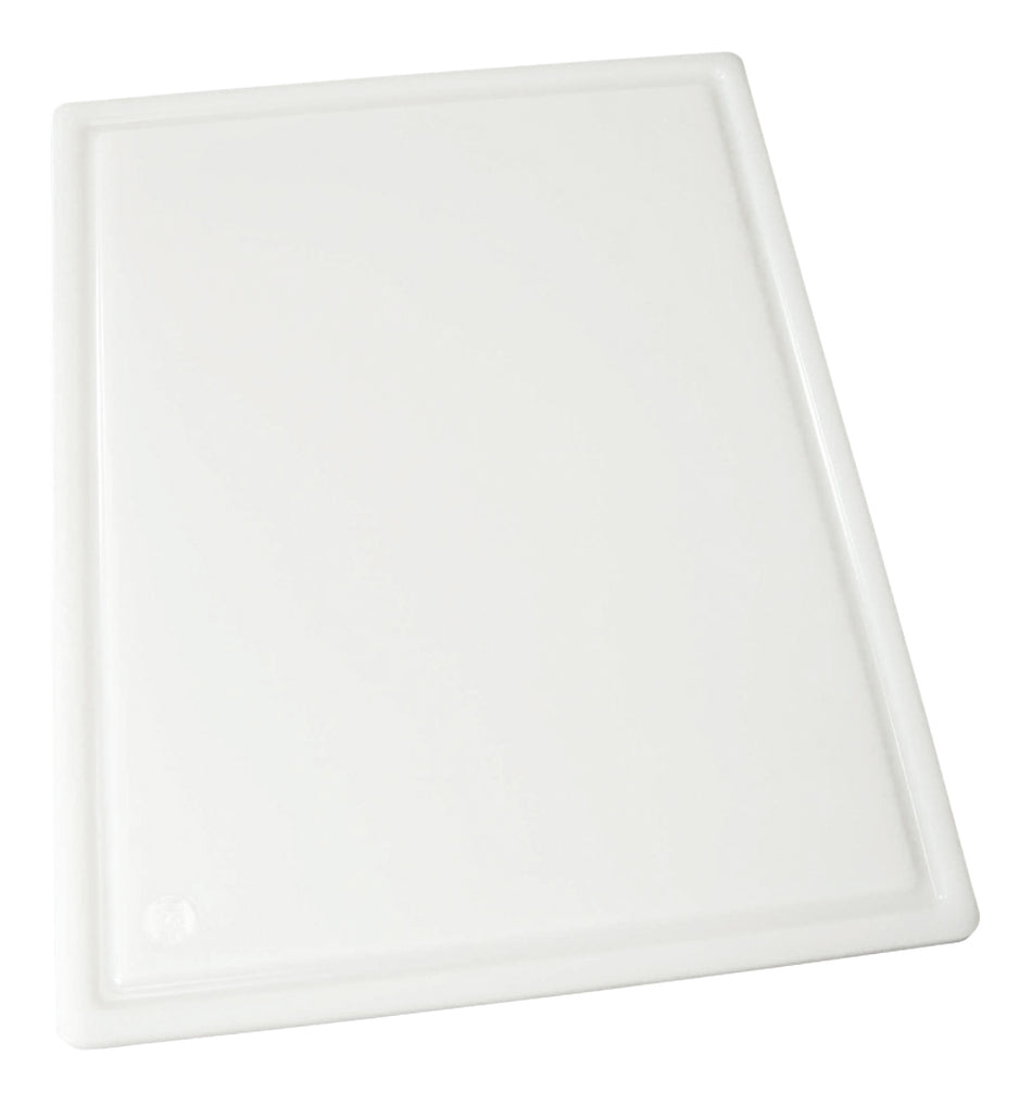 Winco CBI-1520 20 Inch Cutting Board Grooved BPA Free Plastic White