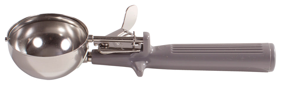 Winco ICOP-8 4 Oz. Deluxe Disher with Thumb Press Stainless Steel Gray