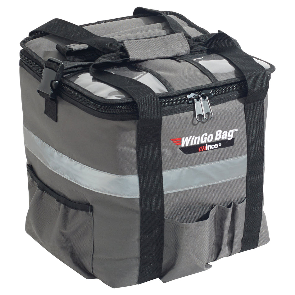 Winco BGCB-1212 12 Inch Premium Catering Bag Waterproof Insulated Grey Polyester