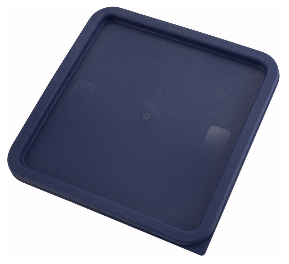 Winco PECC-128 11 Inch Square Food Storage Container Cover Polyethylene Blue