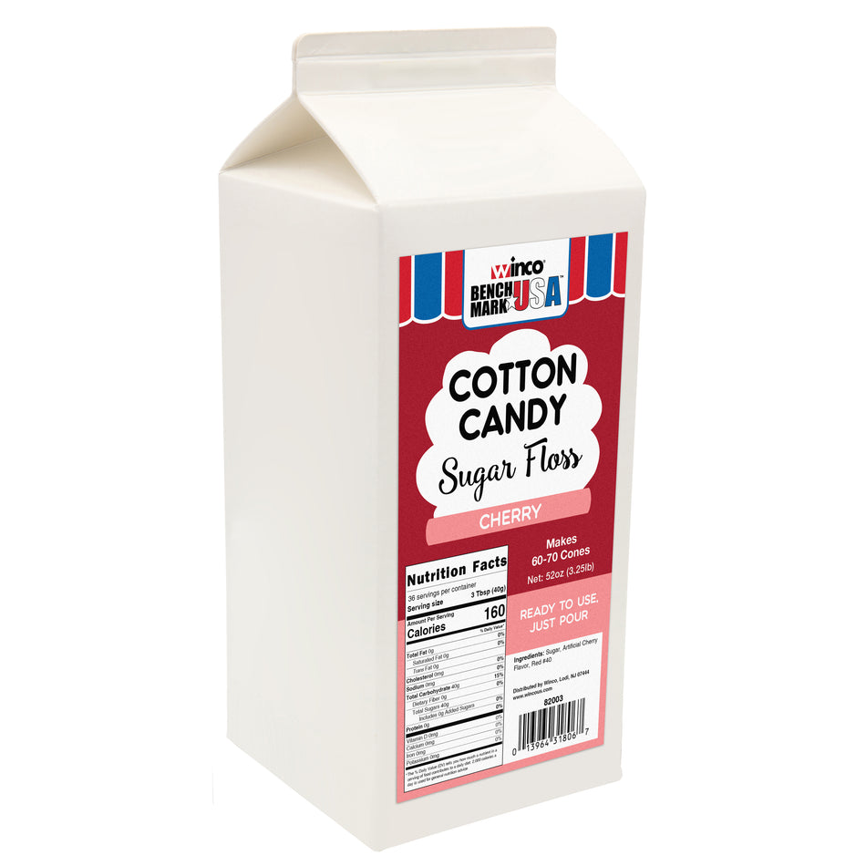 Winco 82003CS 3.25 Lb Cotton Candy Sugar Floss Cherry 6 Packs