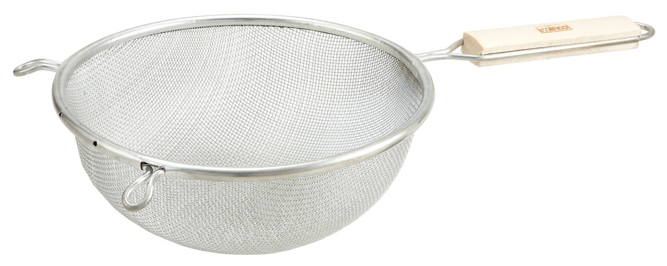 Winco MST-6S 6-1/4 Inch Bowl Diameter Strainer Wood Handle Tin Plated Mesh