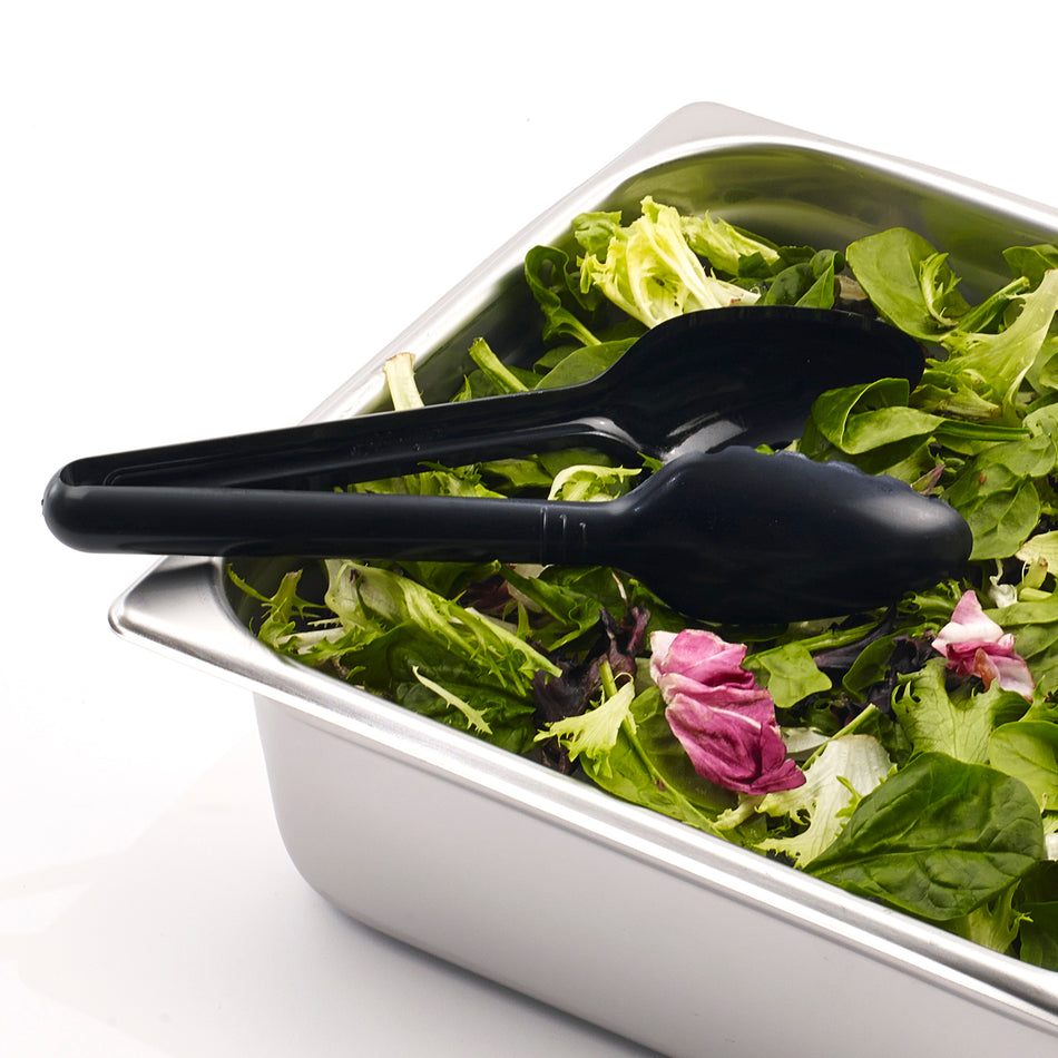 Winco CVST-9K 9 Inch Heat Resistant Serving Tong Polycarbonate Black NSF