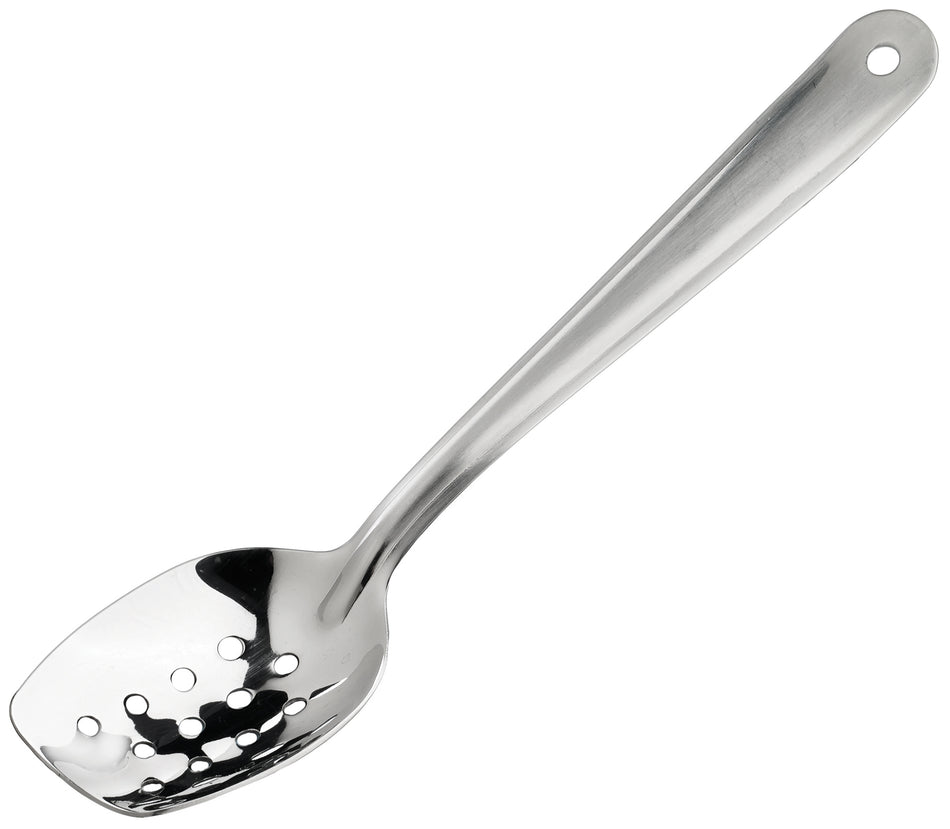 Winco SPS-P10 10 Inch Slanted Perforated Plating Spoon Stainless Steel Satin
