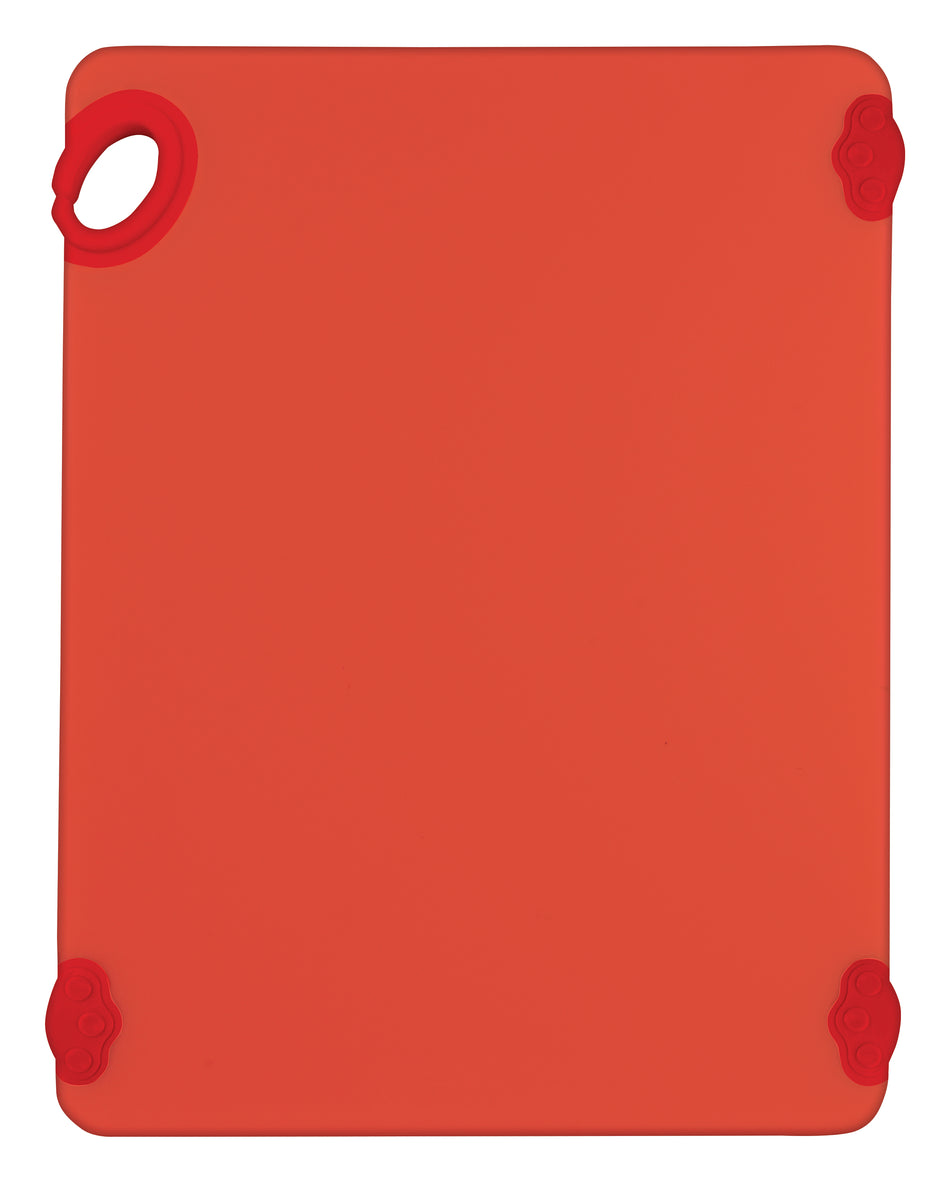 Winco CBK-1520RD 15 Inch Cutting Board With Rubber Grip Hook Red Co-polymer