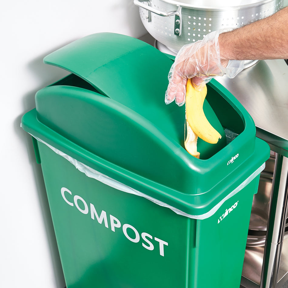 Winco PTCL-23GR 20 Inch Trash Receptacle Lid with Polypropylene Green