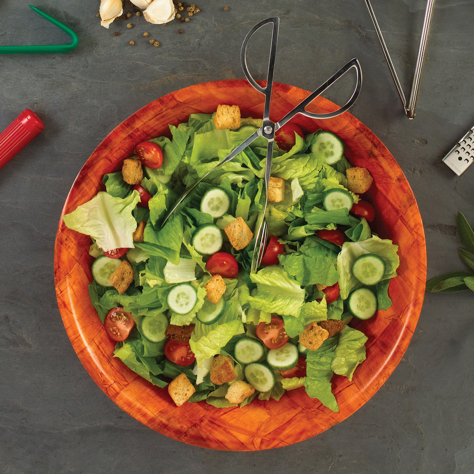 Winco ST-10S 10 Inch Stainless Steel Slotted Solid Spatula Scissor Tongs