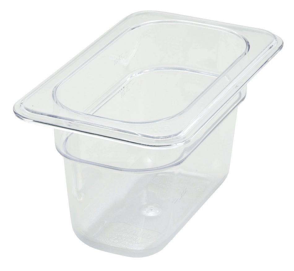 Winco SP7904 6-7/8 Inch Polycarbonate Food Pan 1/9 Size Dishwasher Safe