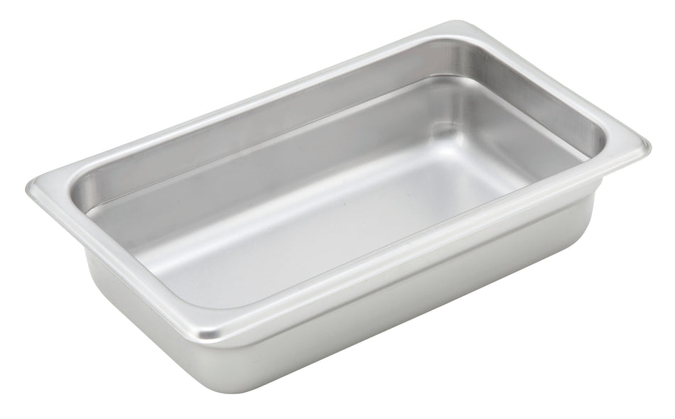 Winco SPJH-402 10-5/6 Inch Steam Table Pan 1/4 Size 22 Gauge Stainless Steel with Anti-jamming