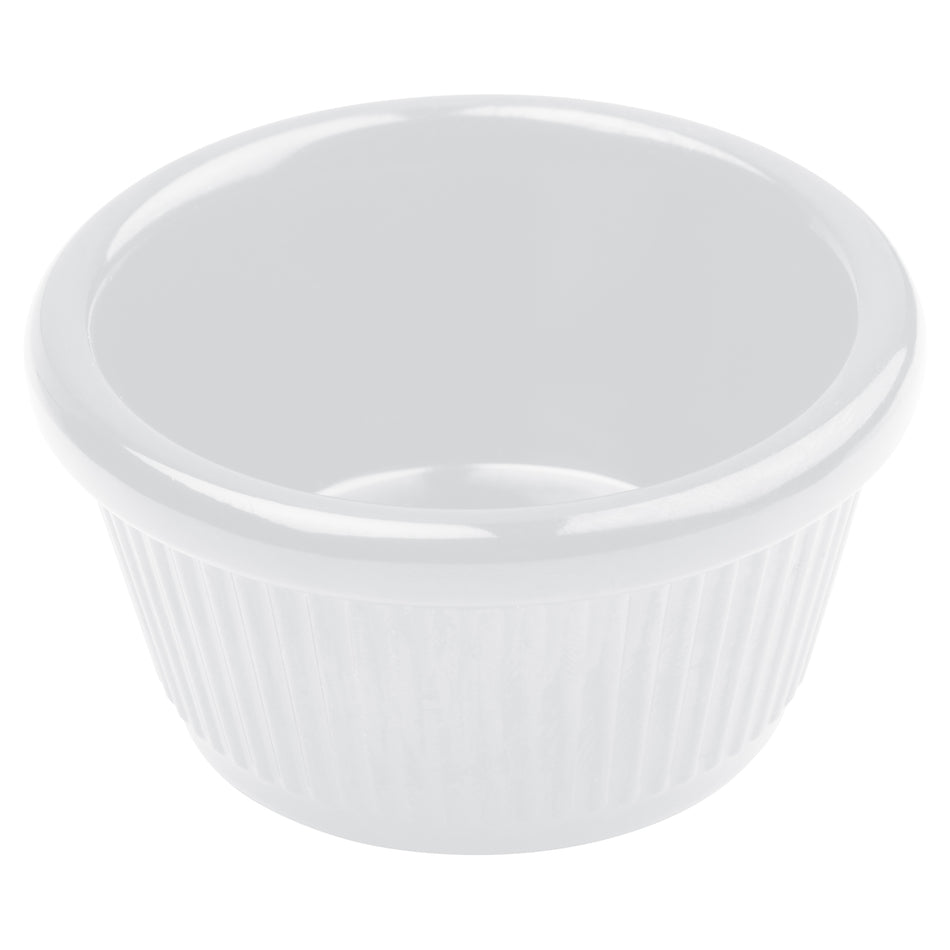 Winco RFM-3W 3 Oz Ramekin Fluted Melamine White Dishwasher Safe