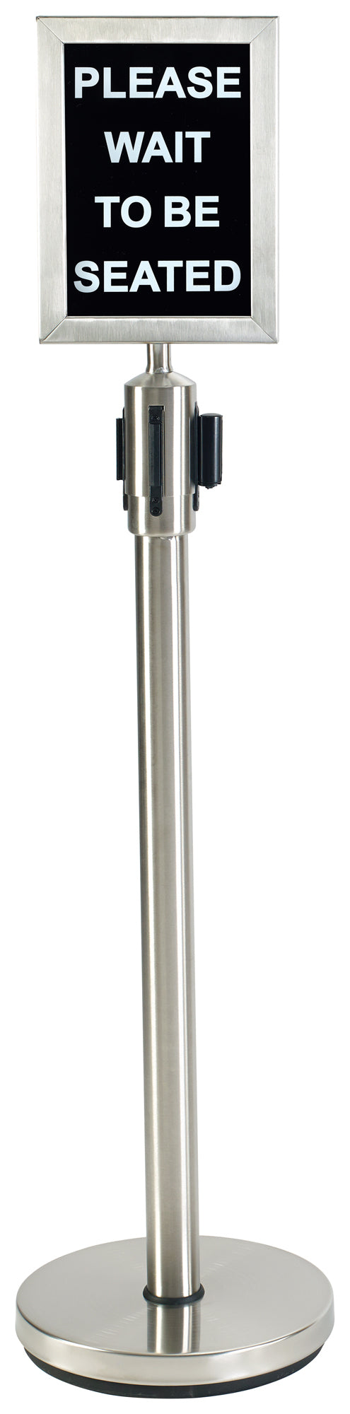 Winco CGS-38S 34 Inch Portable Stanchion Retractable Belt Stainless Steel with Heavyweight Base