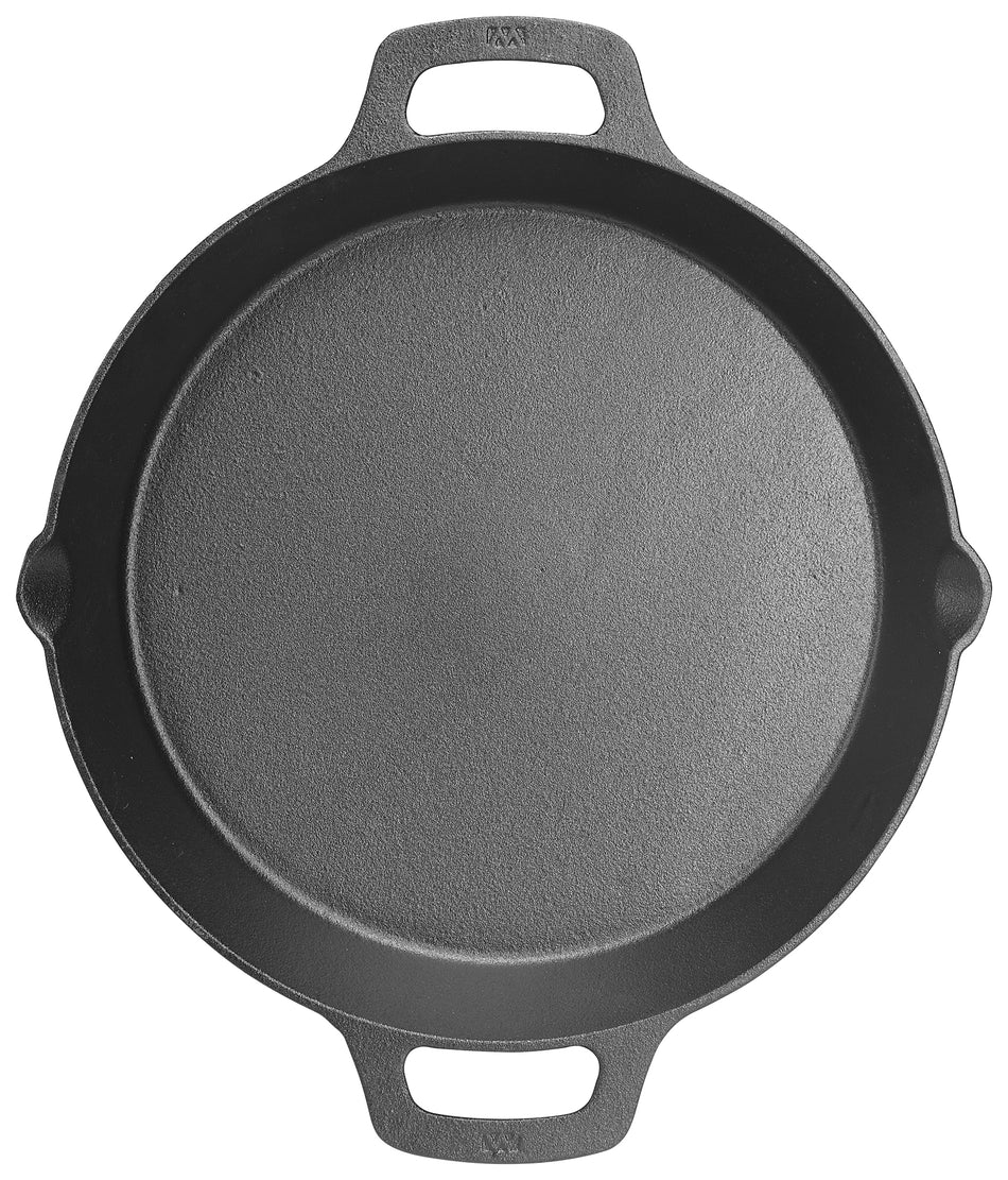 Winco CASD-12 12 Inch Induction Skillet with dual loop handle Cast Iron