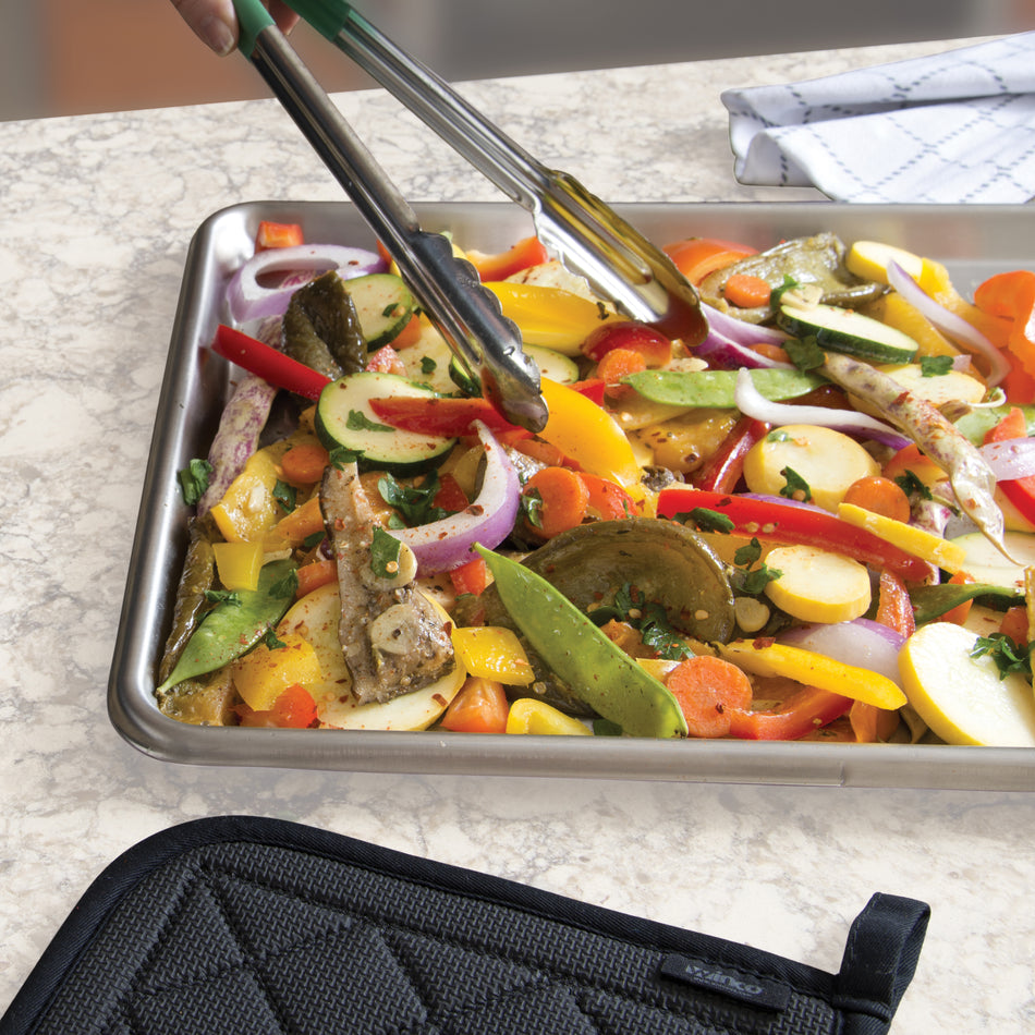 Winco SXP-1318 13 Inch Full Size Sheet Pan 20 Gauge Stainless Steel with Open Bead