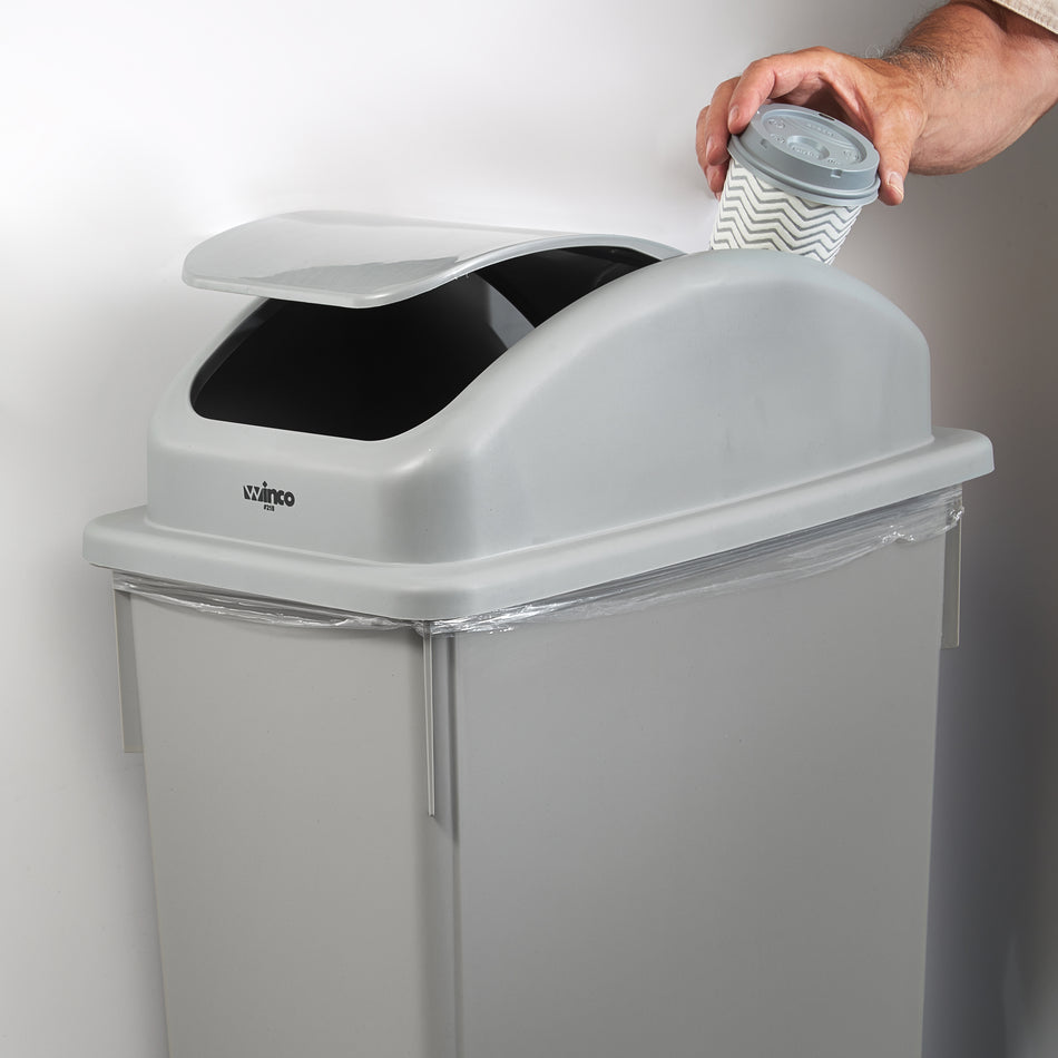 Winco PTCL-23 Cover Gray Polypropylene for PTC-23SG Trash Receptacle Lid