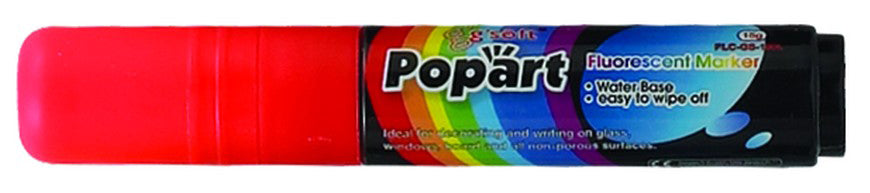 Winco MBPM-R 15g Deluxe Plus Neon Marker with 1/16 Inch Chisel Tip Neon Red