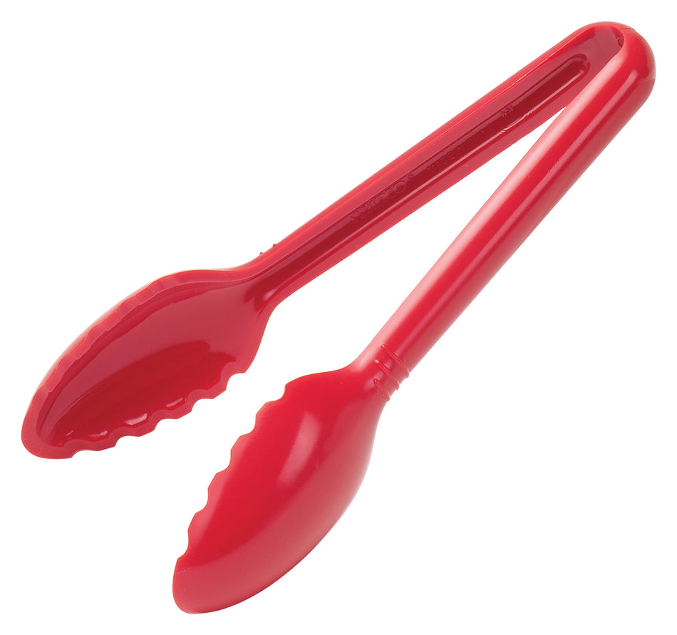 Winco CVST-6R 6 Inch Serving Tong Polycarbonate Red NSF Heat Resistant