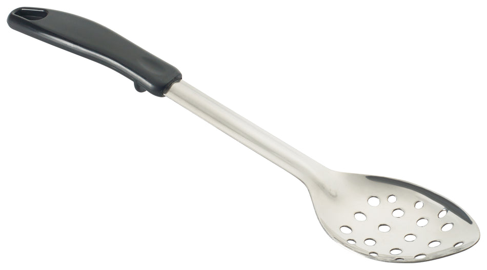 Winco BHPP-13 13 Inch Perforated Serving Spoon Stainless Steel Black Handle