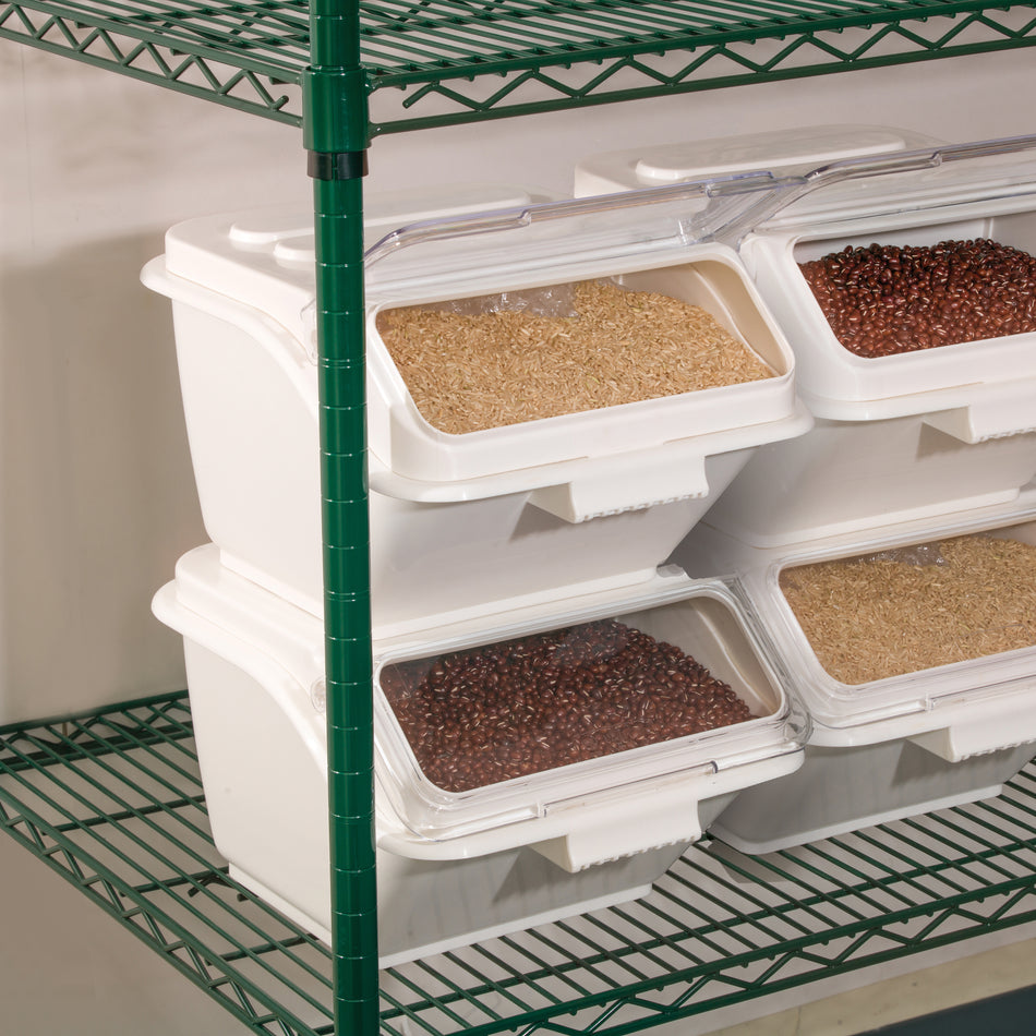 Winco IB-2S 11-3/4 Inch Ingredient Bin with Transparent Lid Polypropylene