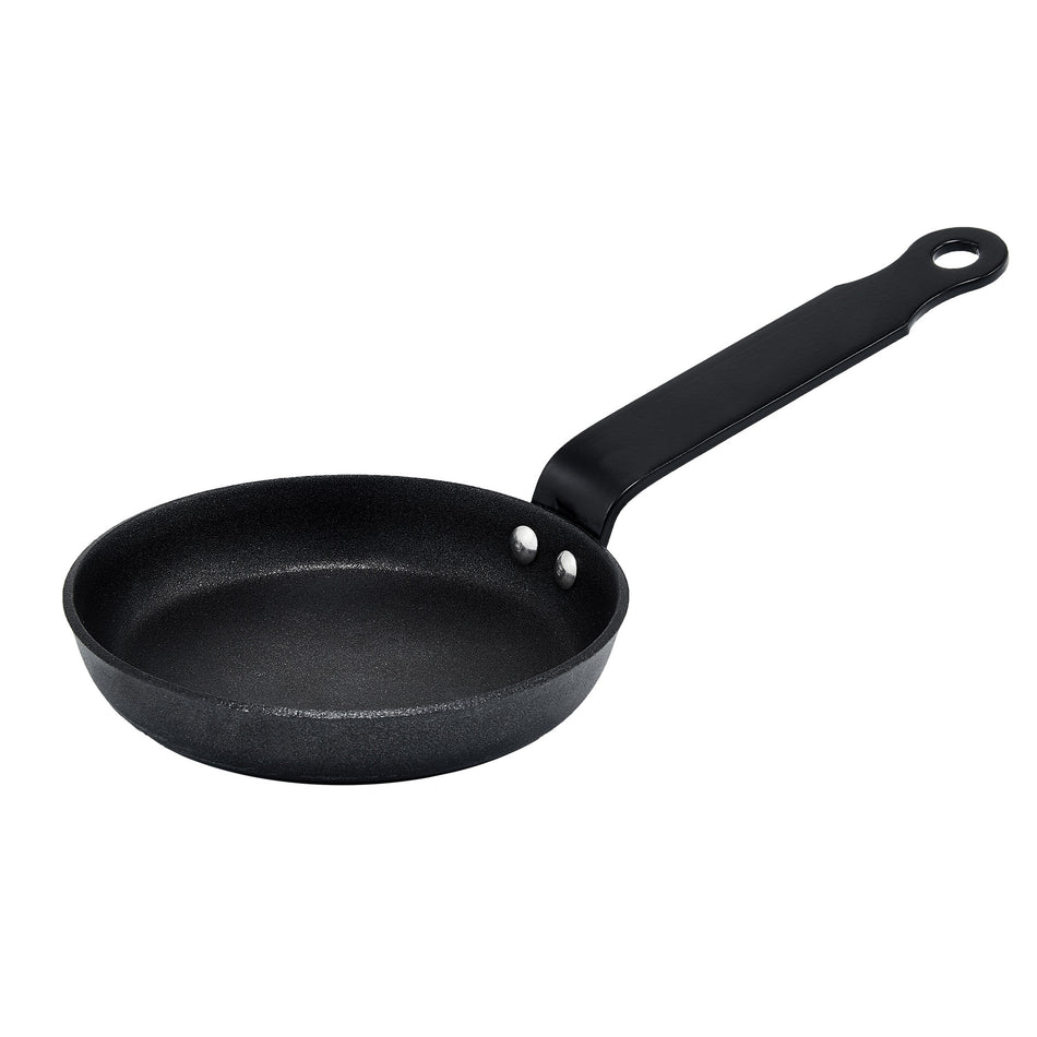 Winco CSPP-4E 4-3/4 Inch Blini Pan Induction Ready Enameled Carbon Steel Riveted Handle