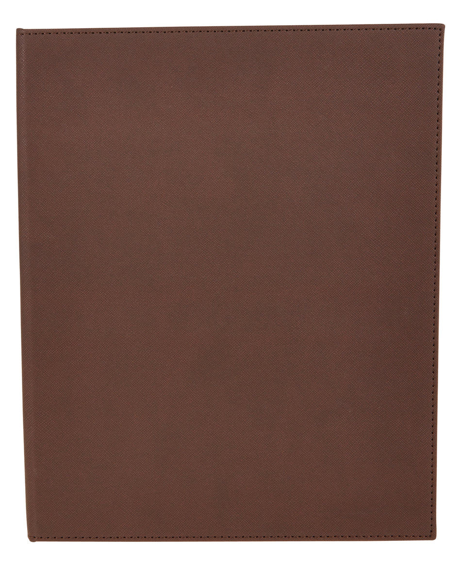 Winco LMF-811BN Letter Size Menu Cover Four View Leather-like Brown
