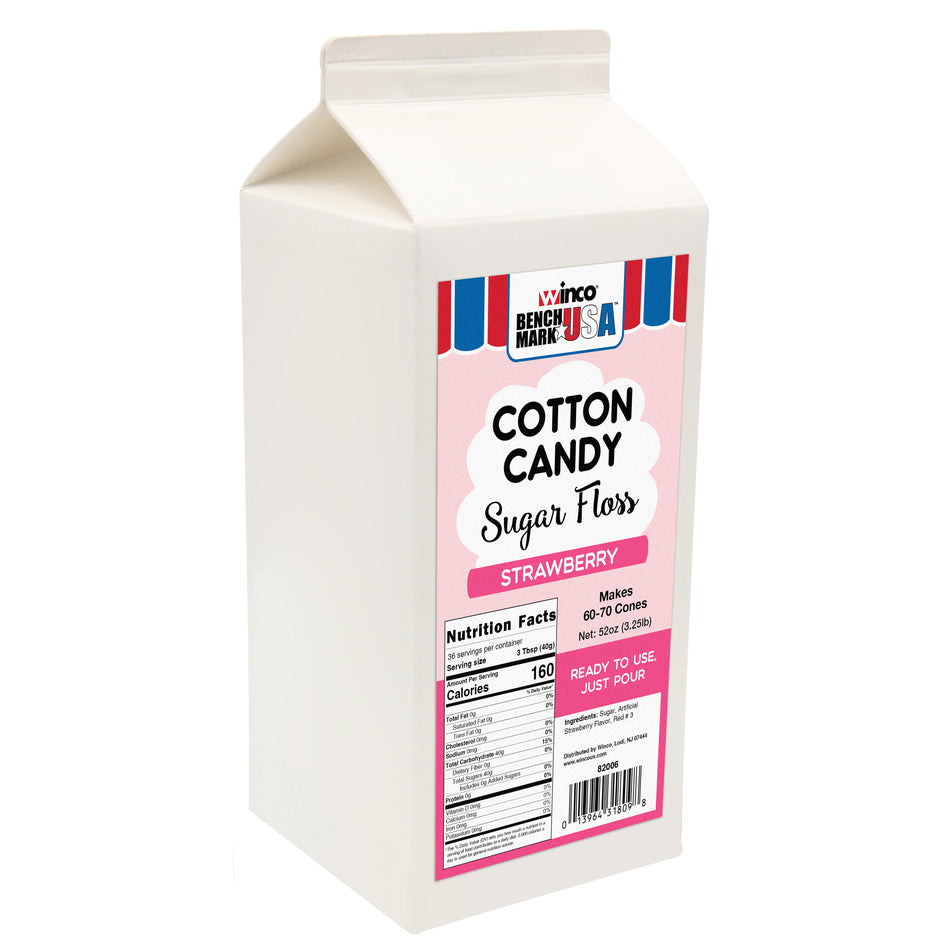 Winco 82006CS 3.25 Lb Strawberry Sugar Floss 6 Packs