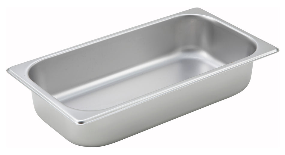 Winco SPT2 12-3/4 Inch Steam Table Pan 25 Gauge Stainless Steel with Straight Sides