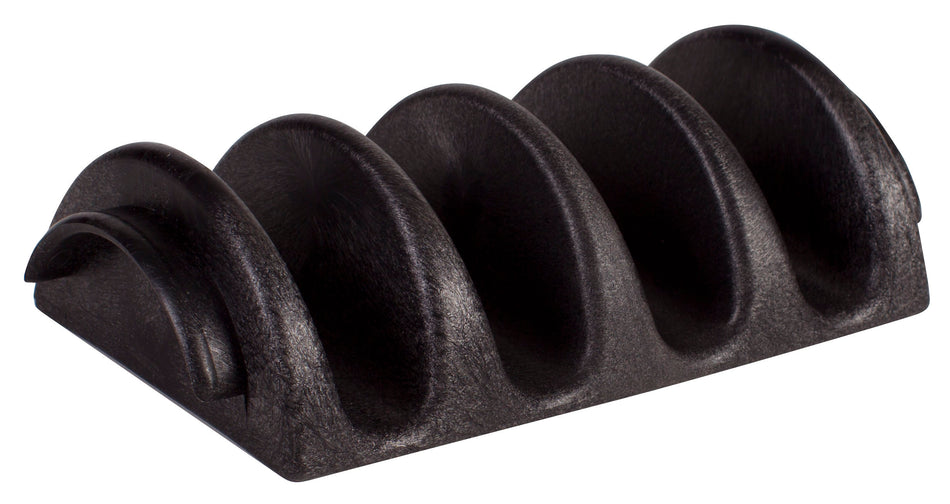 Winco PTS-4 8 Inch Taco Server BPA Free Plastic Black - Holds Four Tacos