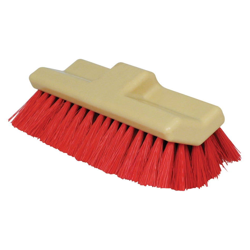 Winco BRF-10R 10 Inch Floor Brush Head Red Plastic with Attachments