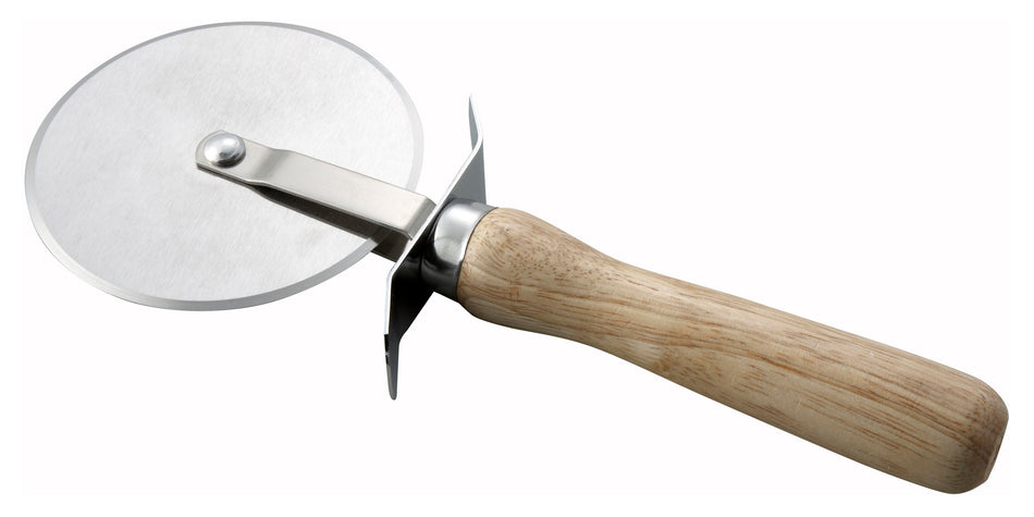 Winco PWC-4 4 Inch Pizza Cutter Wood Handle Stainless Steel Blade